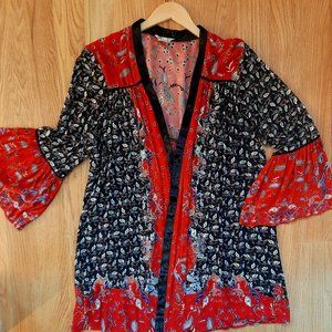 Multi-color boho kimono-style blouse / jacket